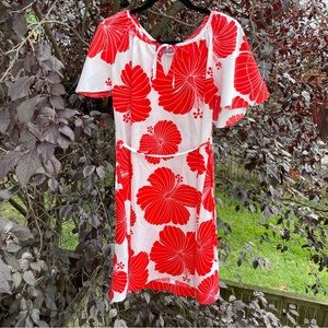 Vintage Flutter Sleeve Hawaiian Resort Dress